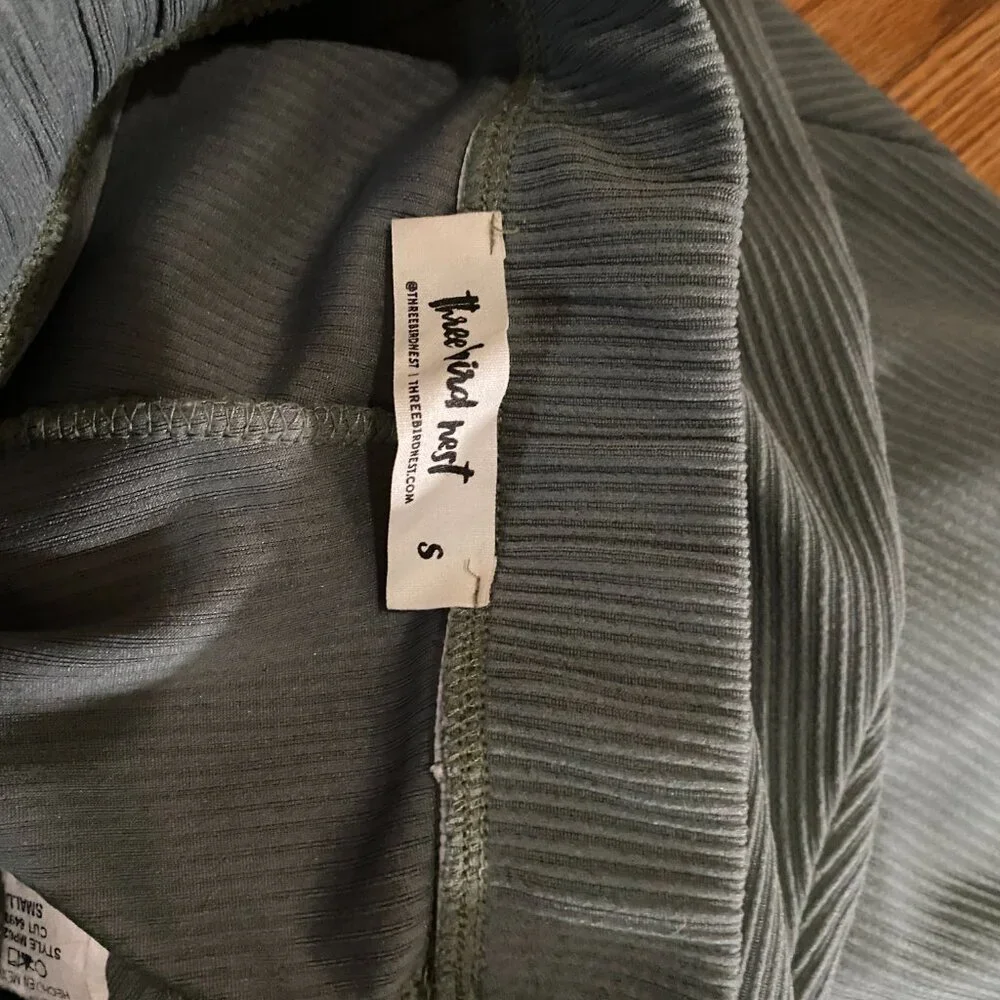 Sonny Ribbed Flare Pant Olive Small - Picture 4 of 5